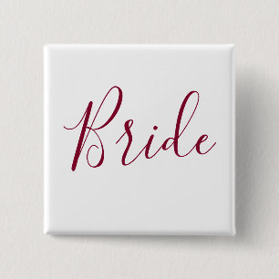 Chapa Cuadrada Bride Burgundy Font