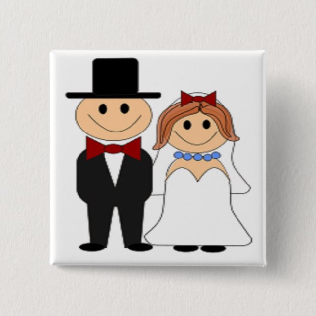 CHAPA CUADRADA BRIDE Y GROOM (Anverso)