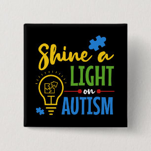 Chapa Cuadrada Brilla una luz sobre el rompecabezas del autismo m
