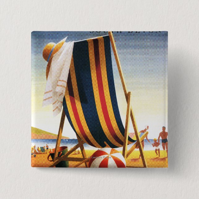 Chapa Cuadrada British Railways Beach Chair y Ball Poster (Anverso)