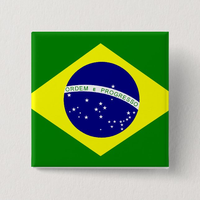 Chapa Cuadrada Broche Bandeira do Brasil (Anverso)