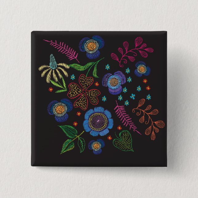 Chapa Cuadrada broche bordado (Anverso)