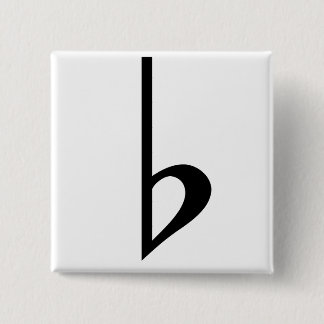 Chapa Cuadrada Broche (Botton) Bemol Preto