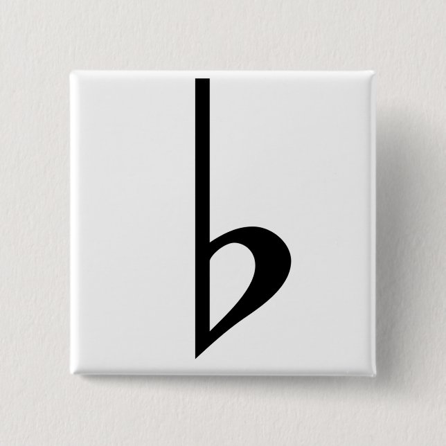 Chapa Cuadrada Broche (Botton) Bemol Preto (Anverso)