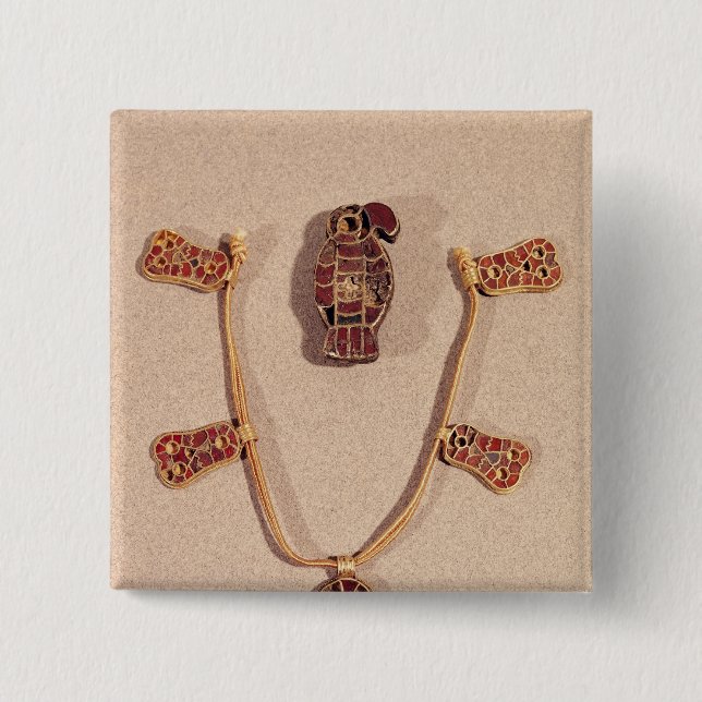 Chapa Cuadrada broche Eagle-formada y un collar (Anverso)