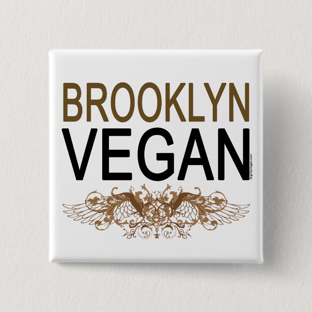 Chapa Cuadrada Brooklyn Vegan (Anverso)