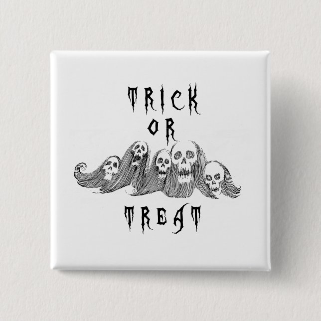 Chapa Cuadrada Brujas de Halloween Truco o trato (Anverso)