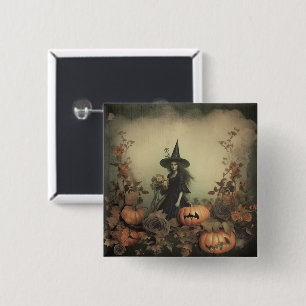 Chapa Cuadrada Brujería de Halloween vintage (3)