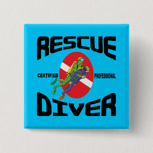 Chapa Cuadrada Buceador del rescate