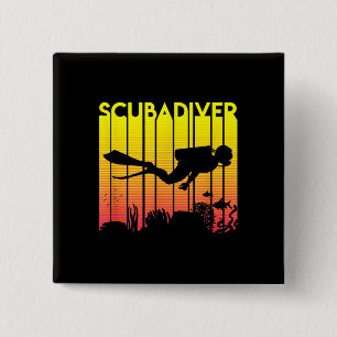 Chapa Cuadrada Buceo Scuba Silhouette Buceo Mar Buceo