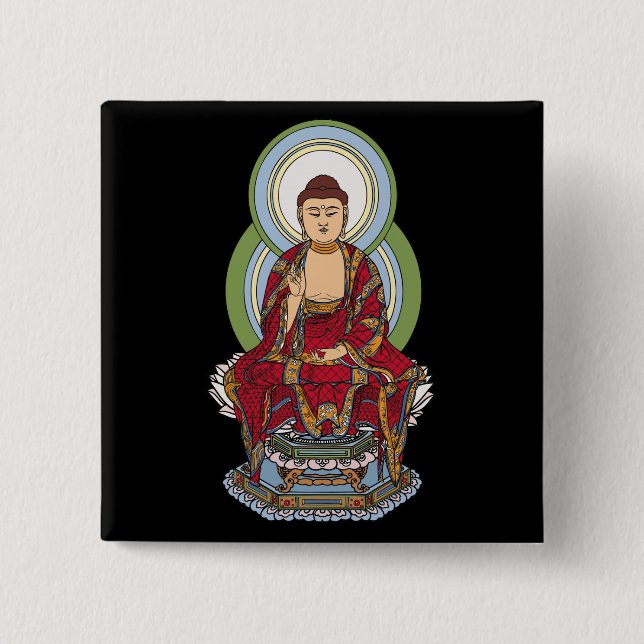 Chapa Cuadrada Buda Abhaya Mudra (Anverso)