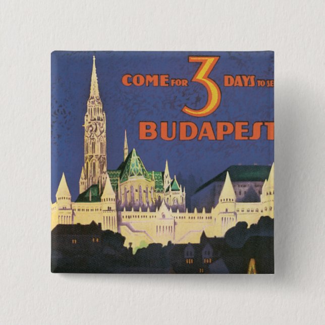 Chapa Cuadrada Budapest vintage (Anverso)