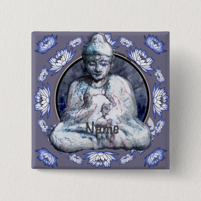 Chapa Cuadrada Buddha Breathe (Anverso)
