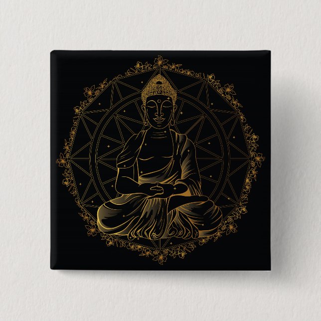 Chapa Cuadrada Buddha Mandala (Anverso)