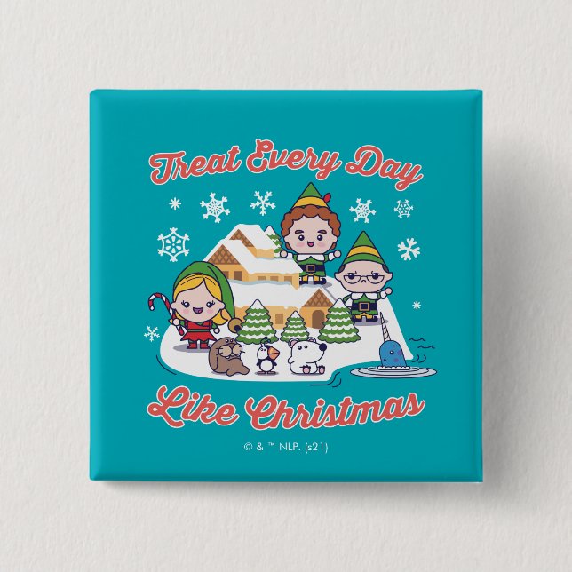 Chapa Cuadrada Buddy the Elf Chibi Graphic (Anverso)