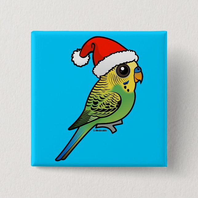 Chapa Cuadrada Budgerigar Santa Claus (Anverso)