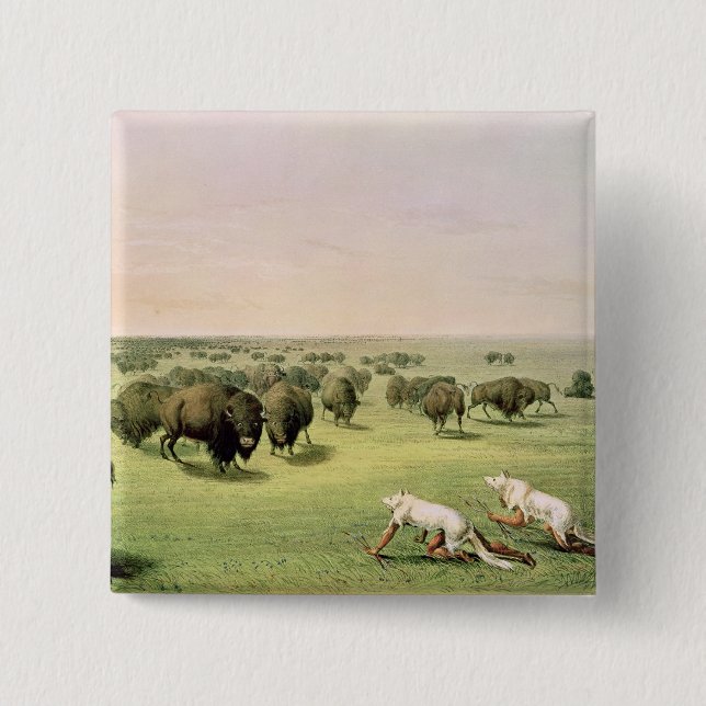 Chapa Cuadrada Búfalo de la caza camuflado (Anverso)