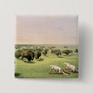 Chapa Cuadrada Búfalo de la caza camuflado