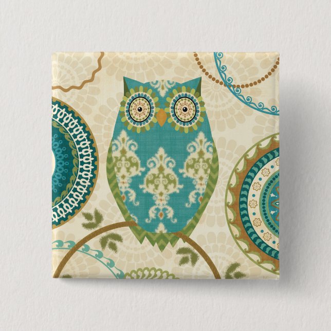 Chapa Cuadrada Búho con los modelos circulares (Anverso)