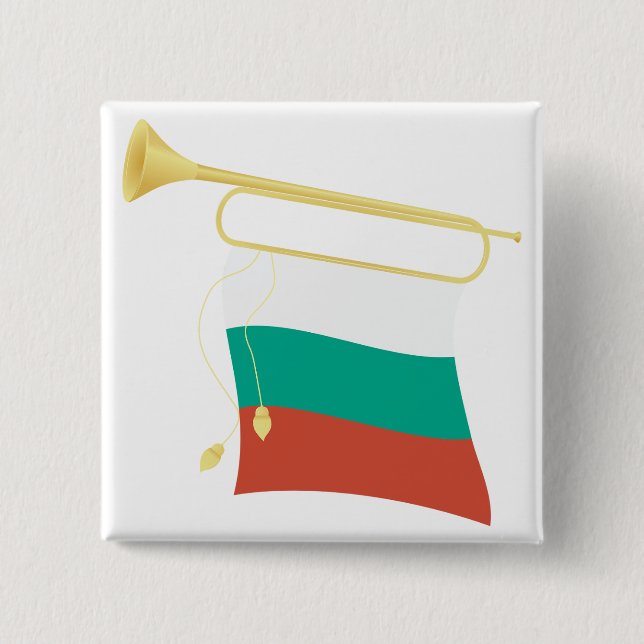 Chapa Cuadrada Bulgarian Flag and Bugle (Anverso)