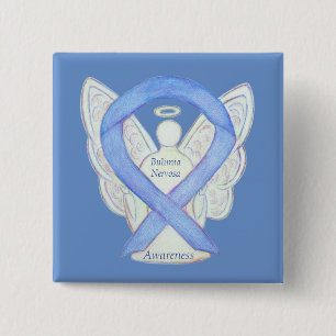 Chapa Cuadrada Bulimia Nervosa Awareness Ribbon Angel Personaliza