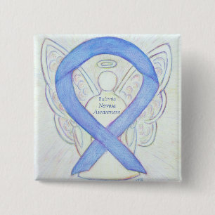Chapa Cuadrada Bulimia Nervosa Awareness Ribbon Angel Personaliza