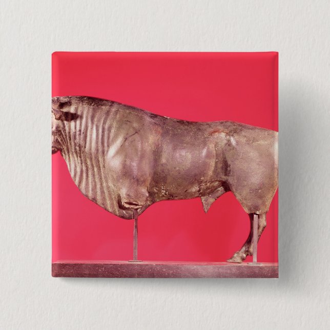 Chapa Cuadrada Bull con tres cuernos, de Avrigney (Anverso)