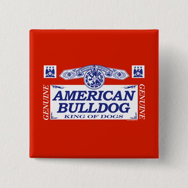 Chapa Cuadrada Bulldog americano (Anverso)