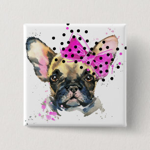 Chapa Cuadrada Bulldog del francés de Cutie