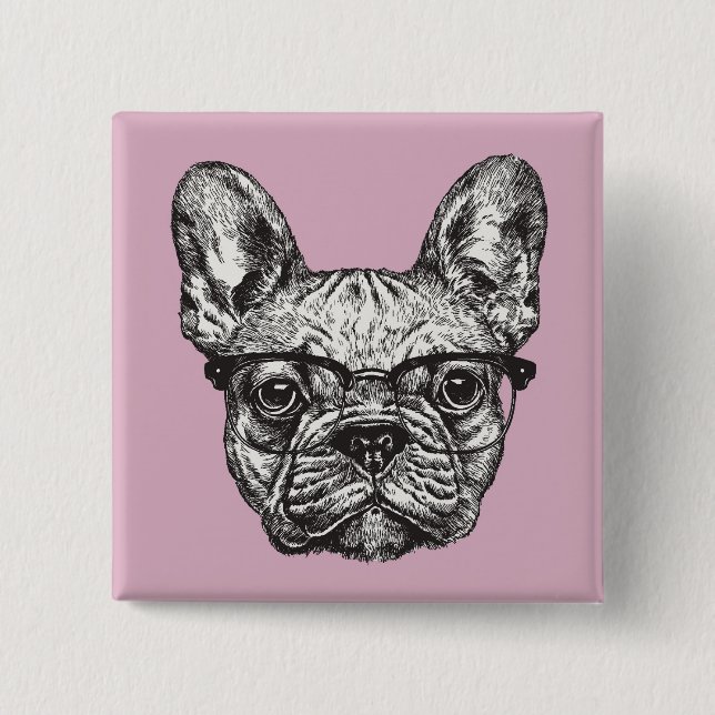 Chapa Cuadrada Bulldog del inconformista (Anverso)