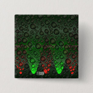 Chapa Cuadrada Burbujas en ascenso Insignia Verde/Roja