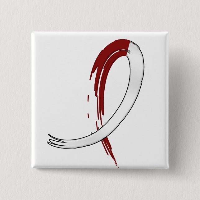 Chapa Cuadrada Burgungy y cinta blanca A4 del cáncer principal (Anverso)