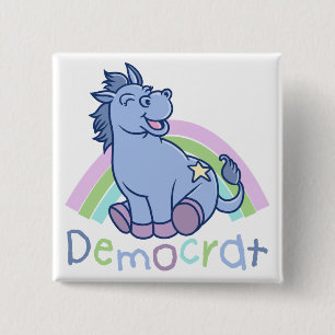 Chapa Cuadrada Burro de Demócrata del bebé