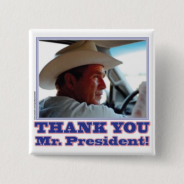 Chapa Cuadrada Bush-Gracias-You (Anverso)