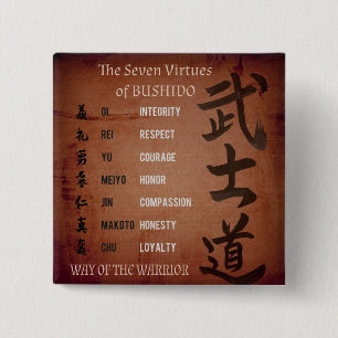 CHAPA CUADRADA BUSHIDO VIRTUES