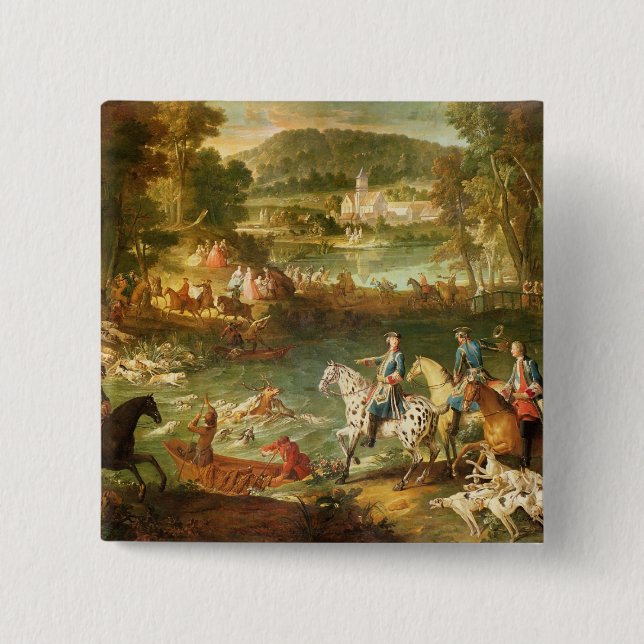 Chapa Cuadrada Búsqueda en la charca de Santo-Jean en el bosque (Anverso)