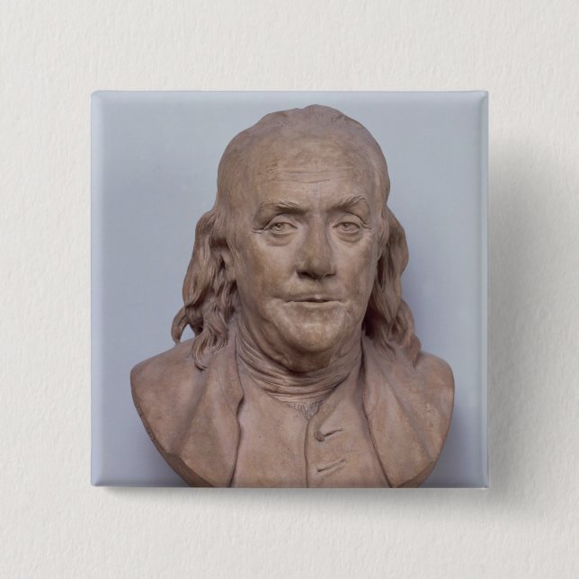 Chapa Cuadrada Busto de Benjamin Franklin 1778 (Anverso)