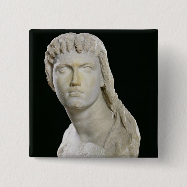 Chapa Cuadrada Busto de Cleopatra II o sus hijas (Anverso)