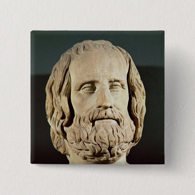 Chapa Cuadrada Busto de Eurípides (Anverso)