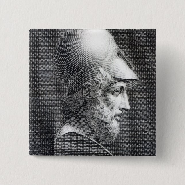 Chapa Cuadrada Busto de Pericles, grabado por José Cozzi (Anverso)