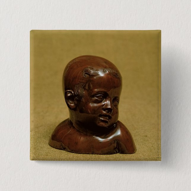 Chapa Cuadrada Busto de un niño, c.1715 del gres de Meissen (Anverso)
