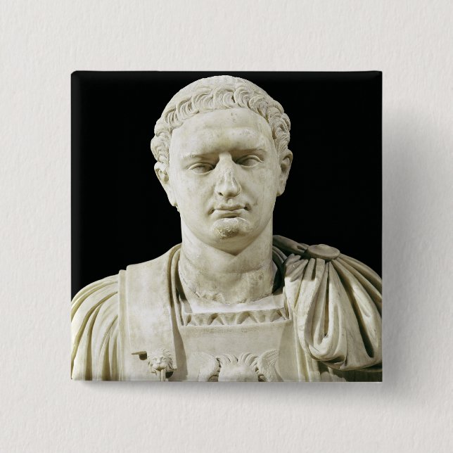 Chapa Cuadrada Busto del emperador Domitian (Anverso)
