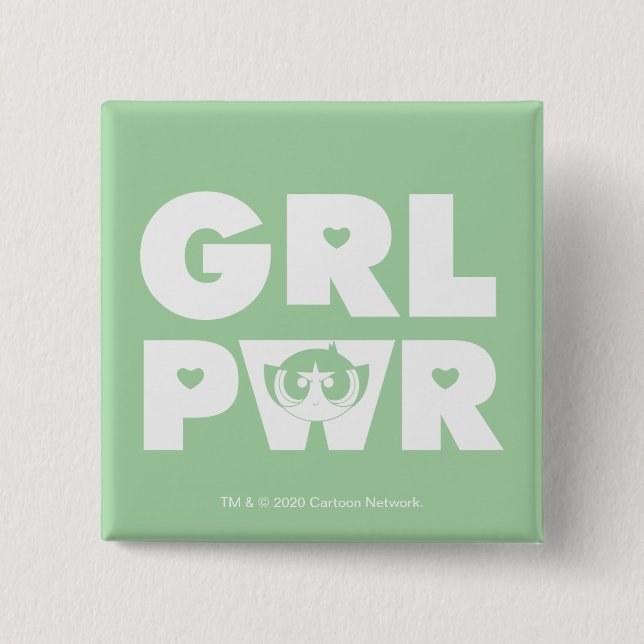 Chapa Cuadrada Buttercup: Poder Chica (Anverso)