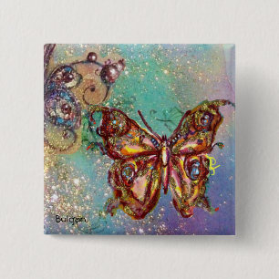 CHAPA CUADRADA BUTTERFLY IN GOLD SPARKLES