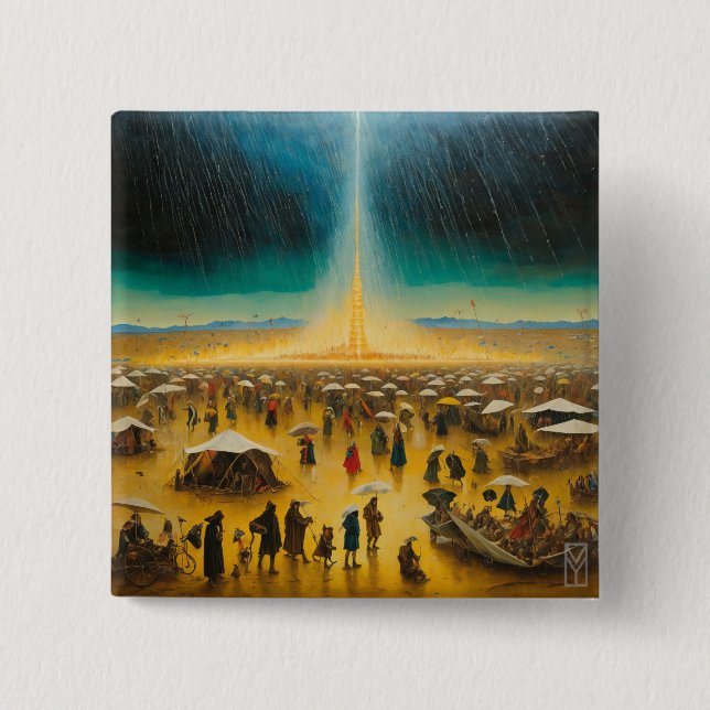 Chapa Cuadrada Button Bosch Transforms the Storm at Burning Man (Anverso)