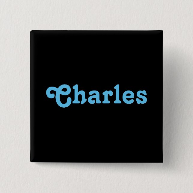 Chapa Cuadrada Button Charles (Anverso)