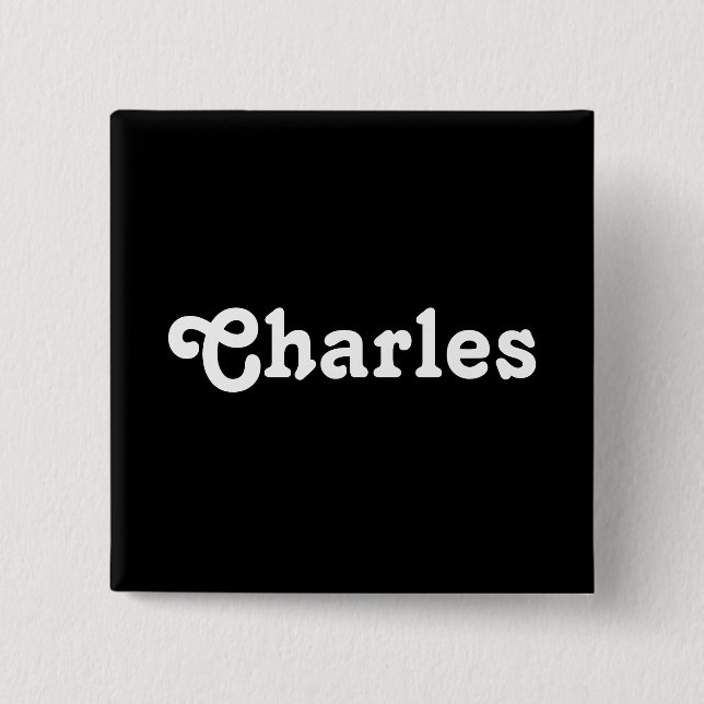 Chapa Cuadrada Button Charles (Anverso)