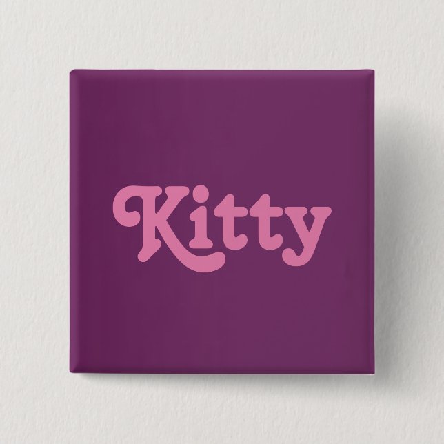 Chapa Cuadrada Button Kitty (Anverso)