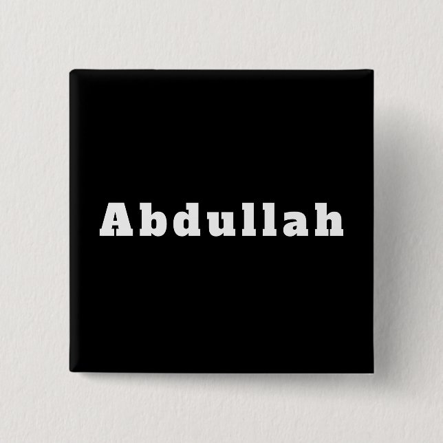 Chapa Cuadrada Button mit Namen Abdullah (Anverso)