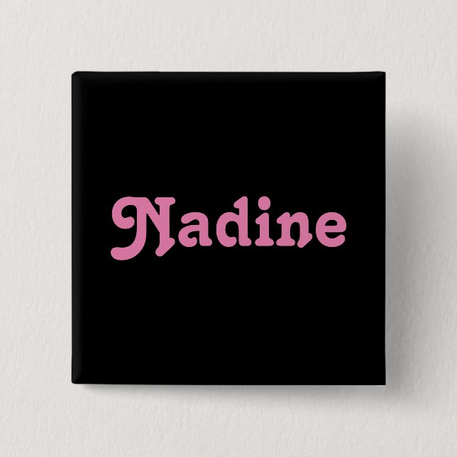 Chapa Cuadrada Button Nadine (Anverso)